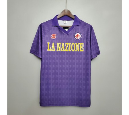 Fiorentina 89/90 Home Purple Soccer Jersey